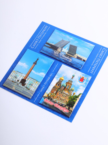 Набор магнитов № 18 "Санкт-Петербург", закатные, 3 шт фото 3