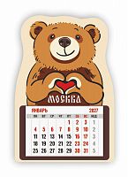 Календарь-магнит с отрывным блоком "Москва. Медведь", 2027 год, 95х140 мм