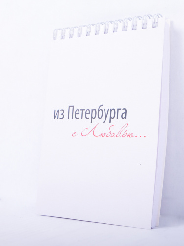 Блокнот на пружине "Из Петербурга с любовью", белый фон, 148х105 мм фото 3