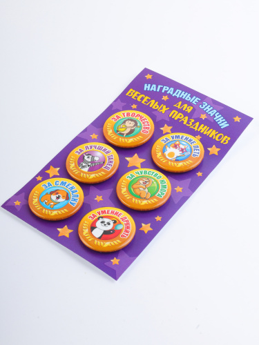 Набор значков "Для веселых праздников", закатные, 38 мм, 6 шт - Значки Санкт-Петербург фото 3