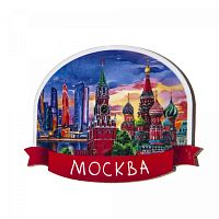 Магнит "Москва. Коллаж. Акварель", МДФ, 77х54 мм
