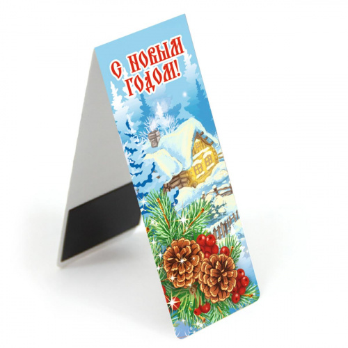Магнитная закладка "С Новым Годом! Шишки", 35х95 мм
