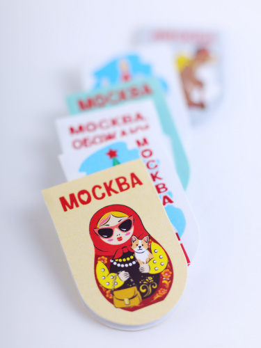 Набор магнитных закладок "Москва, обожаю!", 22х35 мм, 6 шт фото 4