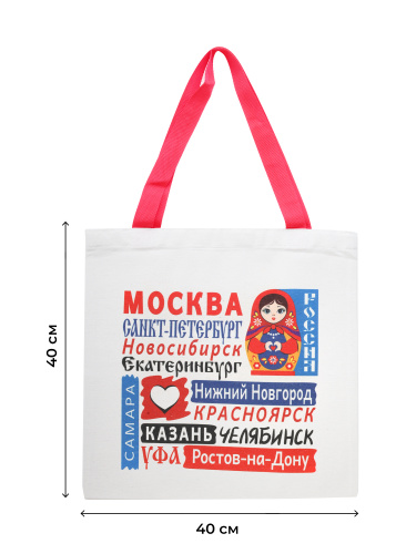 Сумка-шоппер тканевая "Россия. Города-миллионники", 400х400 мм фото 4