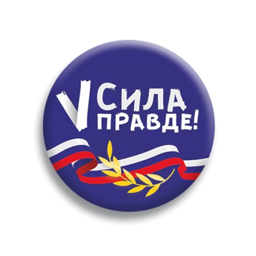 Значок "Сила V правде!", закатной, 56 мм фото 2