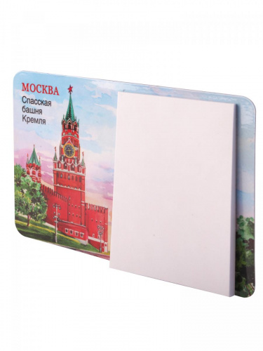 Магнит с блоком для записи "Москва. Спасская башня. Акварель" + запасной блок