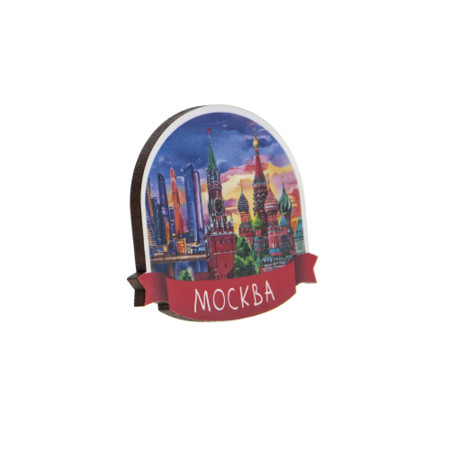 Магнит "Москва. Коллаж. Акварель", МДФ, 77х54 мм фото 2
