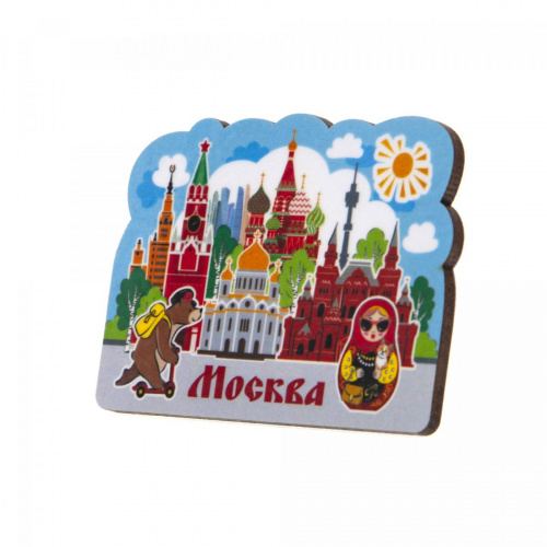 Магнит "Москва. Коллаж", МДФ, 80х60 мм