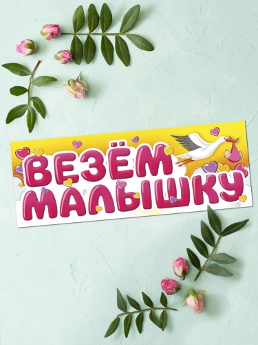 Магнит на авто "Везём малышку", гибкий, 145х400 мм - Магниты Санкт-Петербург фото 4