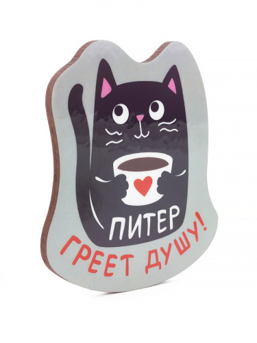 Магнит "Питер греет душу!", МДФ, 61х69 мм фото 2