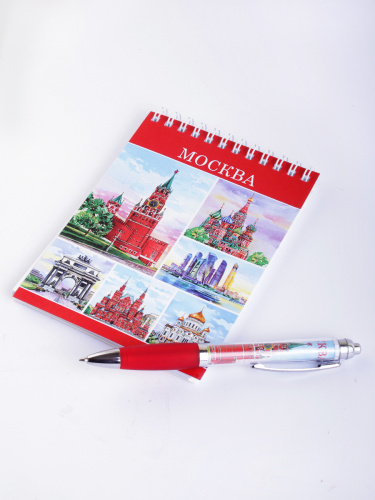 Канцелярский набор "Москва. Коллаж. Акварель": блокнот, ручка фото 4