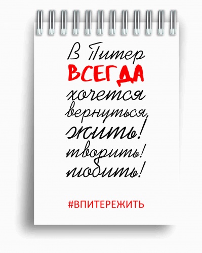 Блокнот на пружине "В Питер всегда хочется вернуться", 148х105 мм