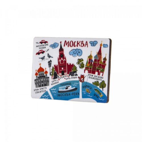 Магнит "Москва. Карта города", МДФ, 76х53 мм