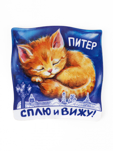Магнит "Питер. Сплю и вижу!", МДФ, 64х66 мм