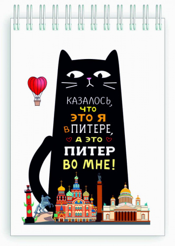 Блокнот на пружине "Казалось, что это я в Питере...", 148х105 мм
