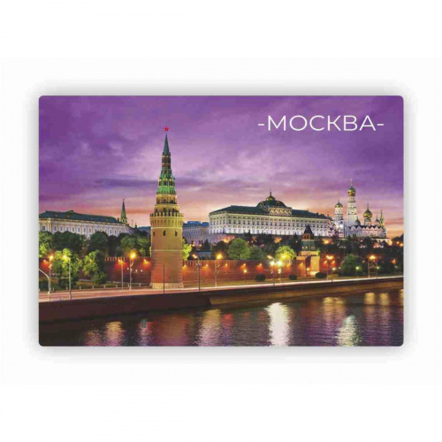 Магнит "Москва. Кремль. Ночь ", закатной, 55х80 мм
