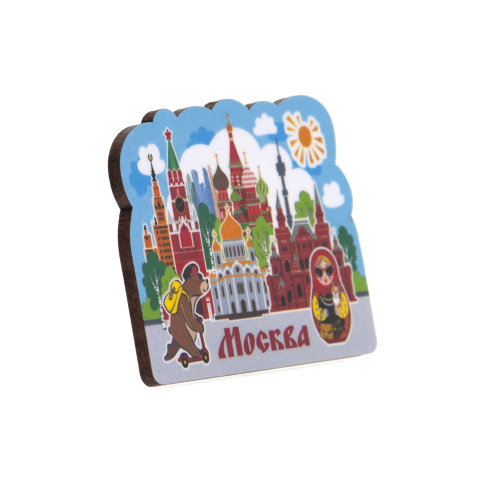 Магнит "Москва. Коллаж", МДФ, 80х60 мм фото 2