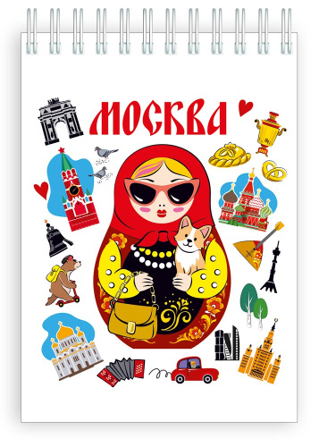Блокнот на пружине "Москва. Матрёшка", 105х148 мм