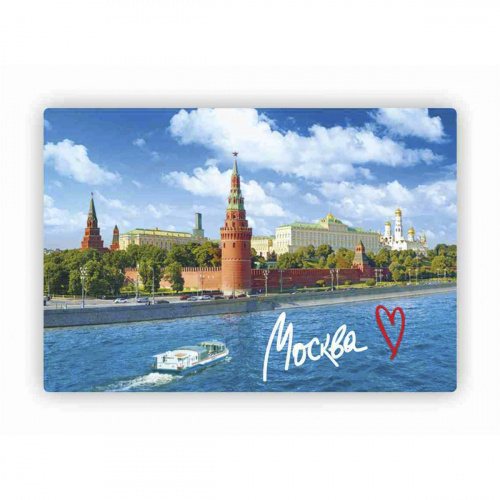 Магнит "Москва. Кремль. Сердце", закатной, 55х80 мм
