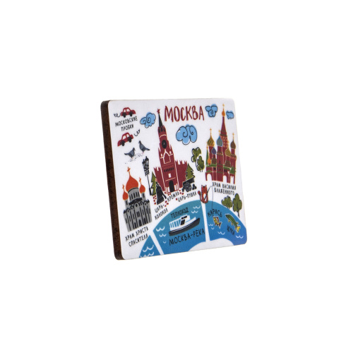 Магнит "Москва. Карта города", МДФ, 76х53 мм фото 2